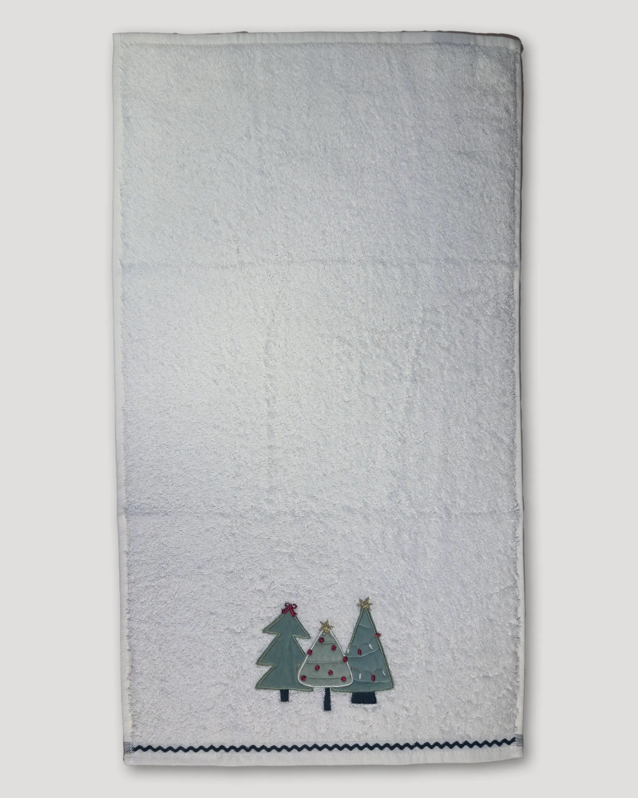 Weihnachtshandtuch – 2er-Set, weiss mit Tannenbaum