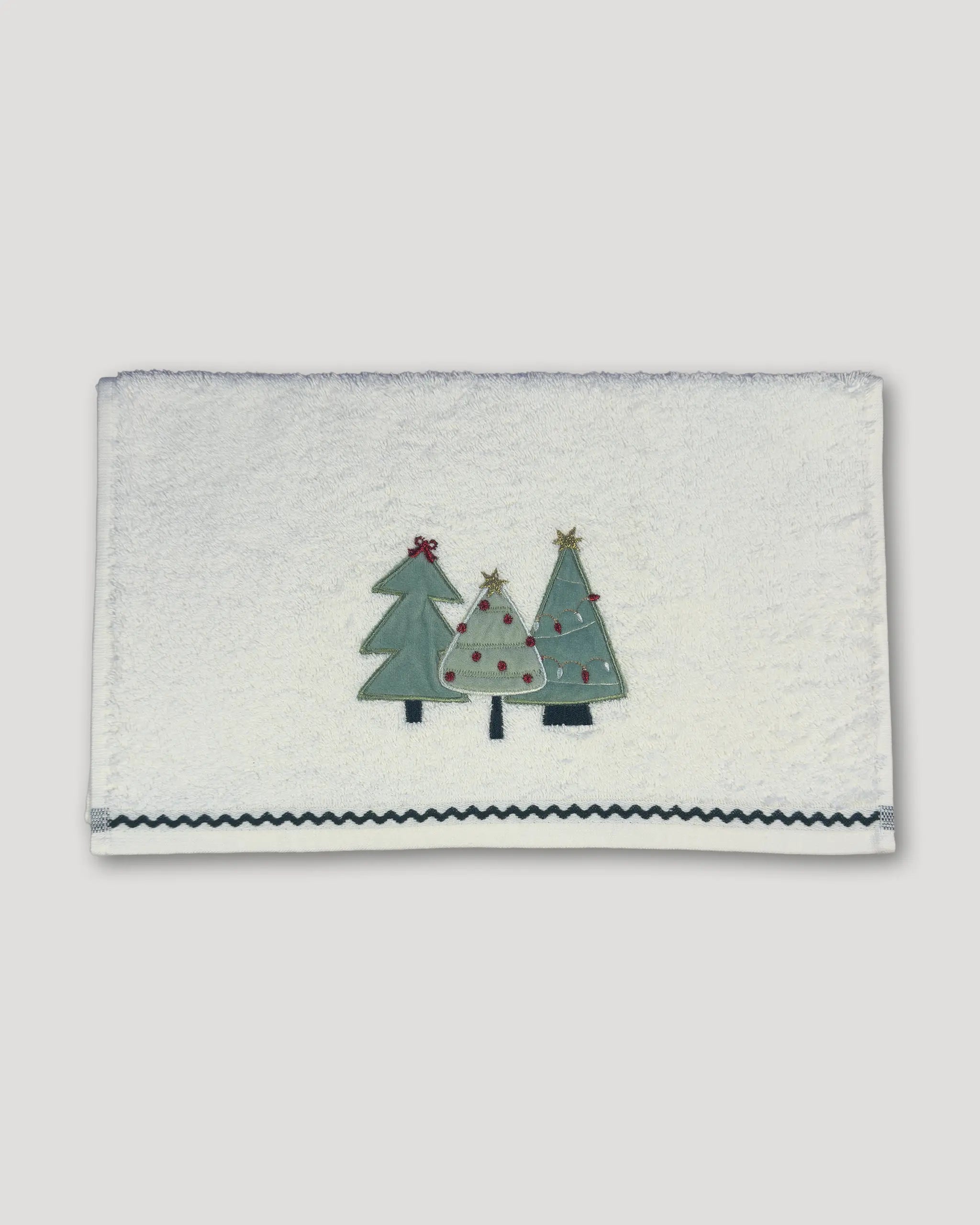 Weihnachtshandtuch – 2er-Set, weiss mit Tannenbaum