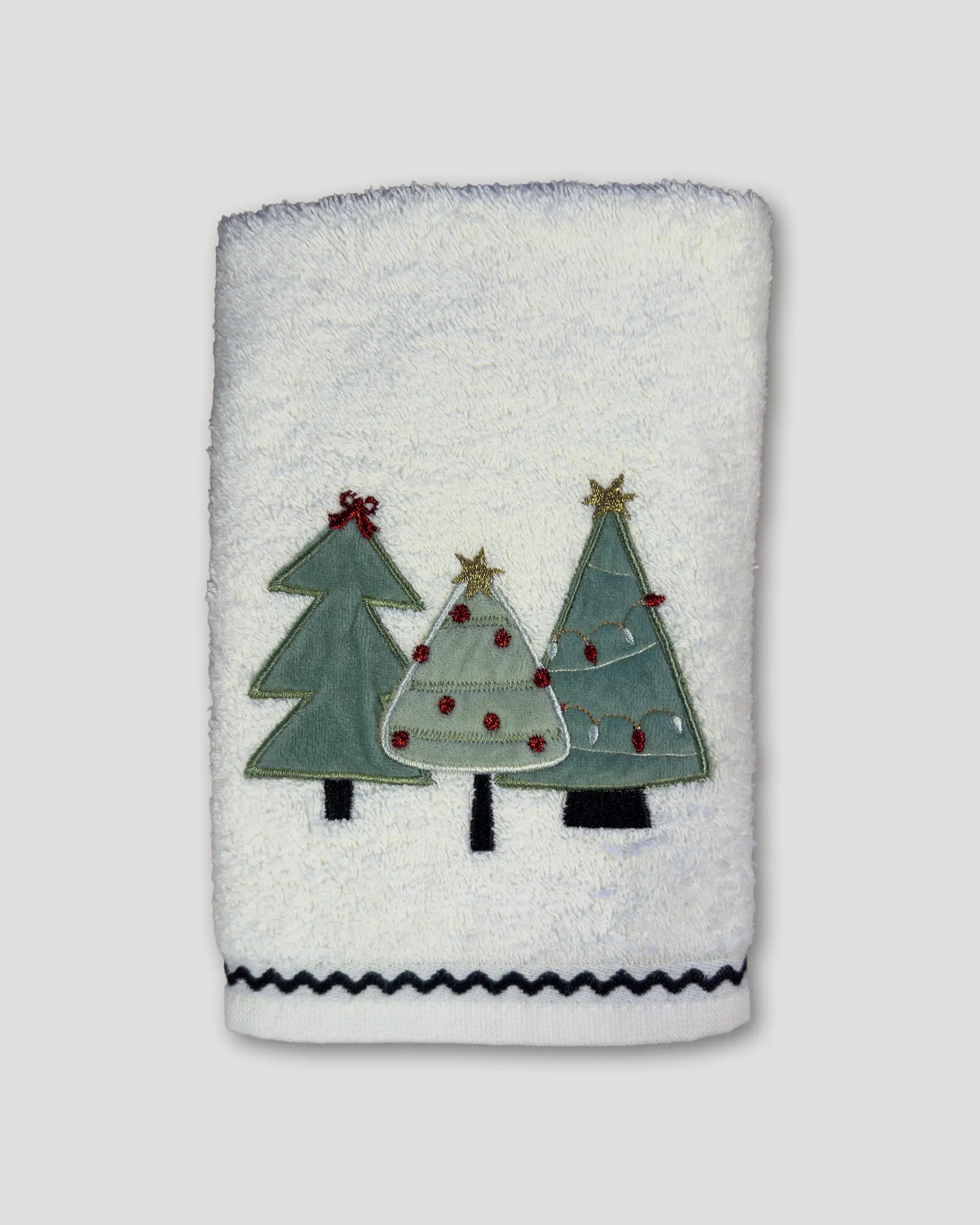 Weihnachtshandtuch – 2er-Set, weiss mit Tannenbaum