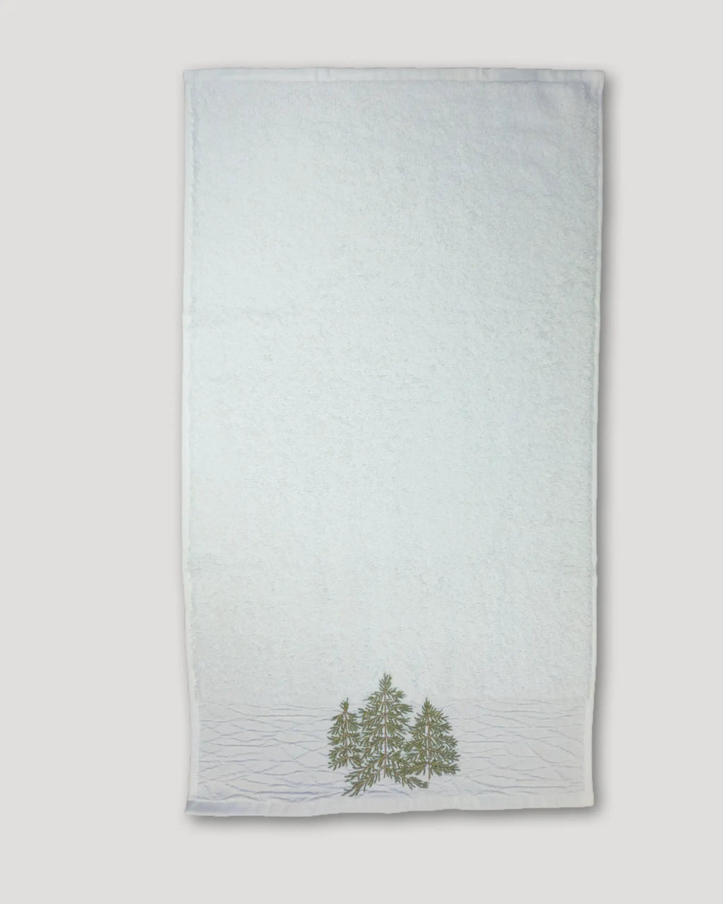 Weihnachtshandtuch – 2er-Set, weiss mit Tannenwald-Stickerei