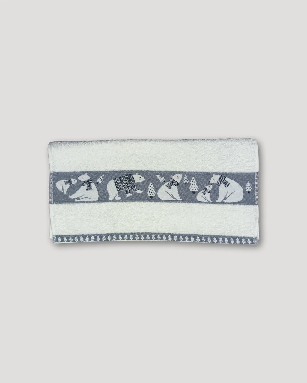Weihnachtshandtücher – 2er-Set, weiss mit Eisbärbordüre