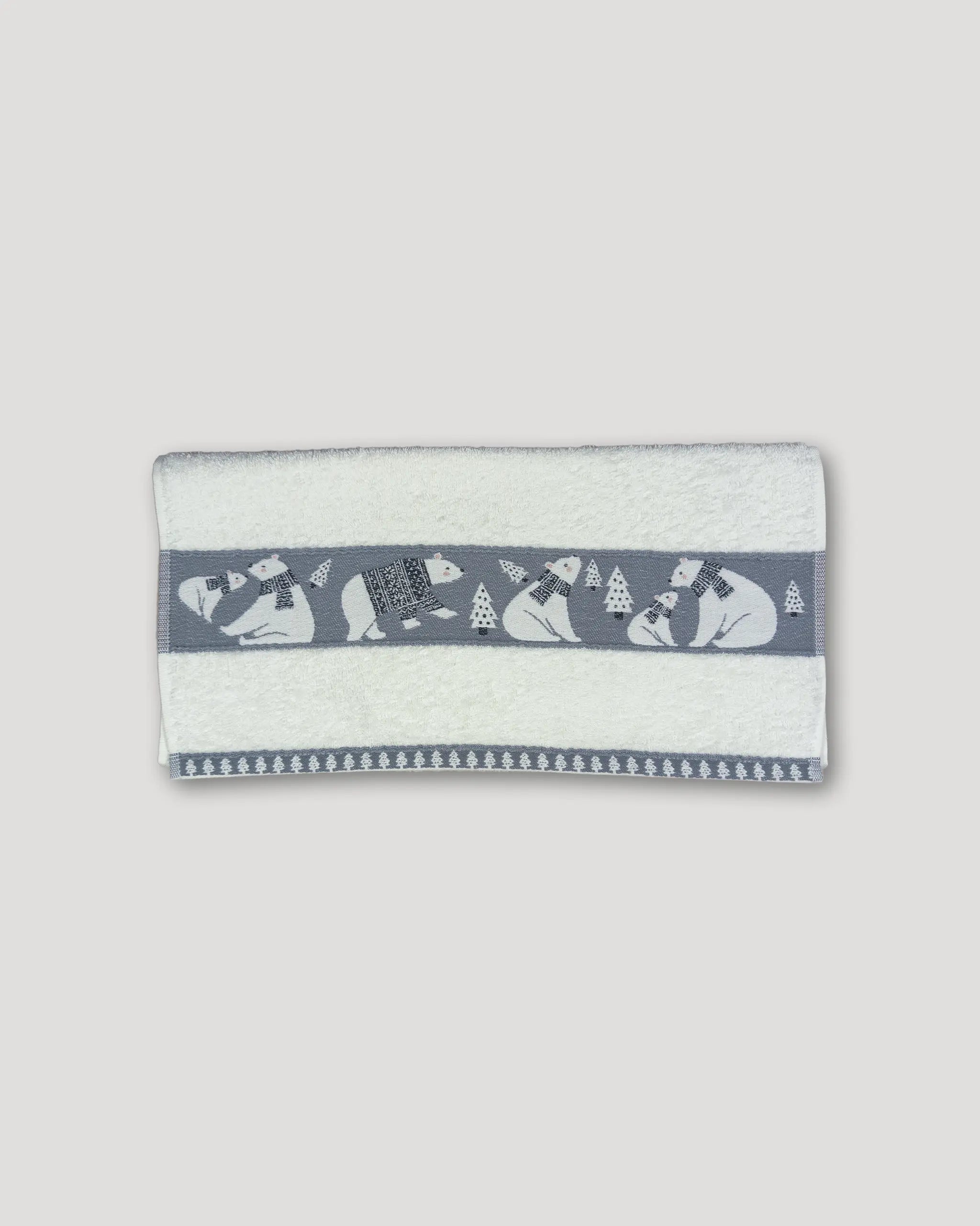 Weihnachtshandtücher – 2er-Set, weiss mit Eisbärbordüre