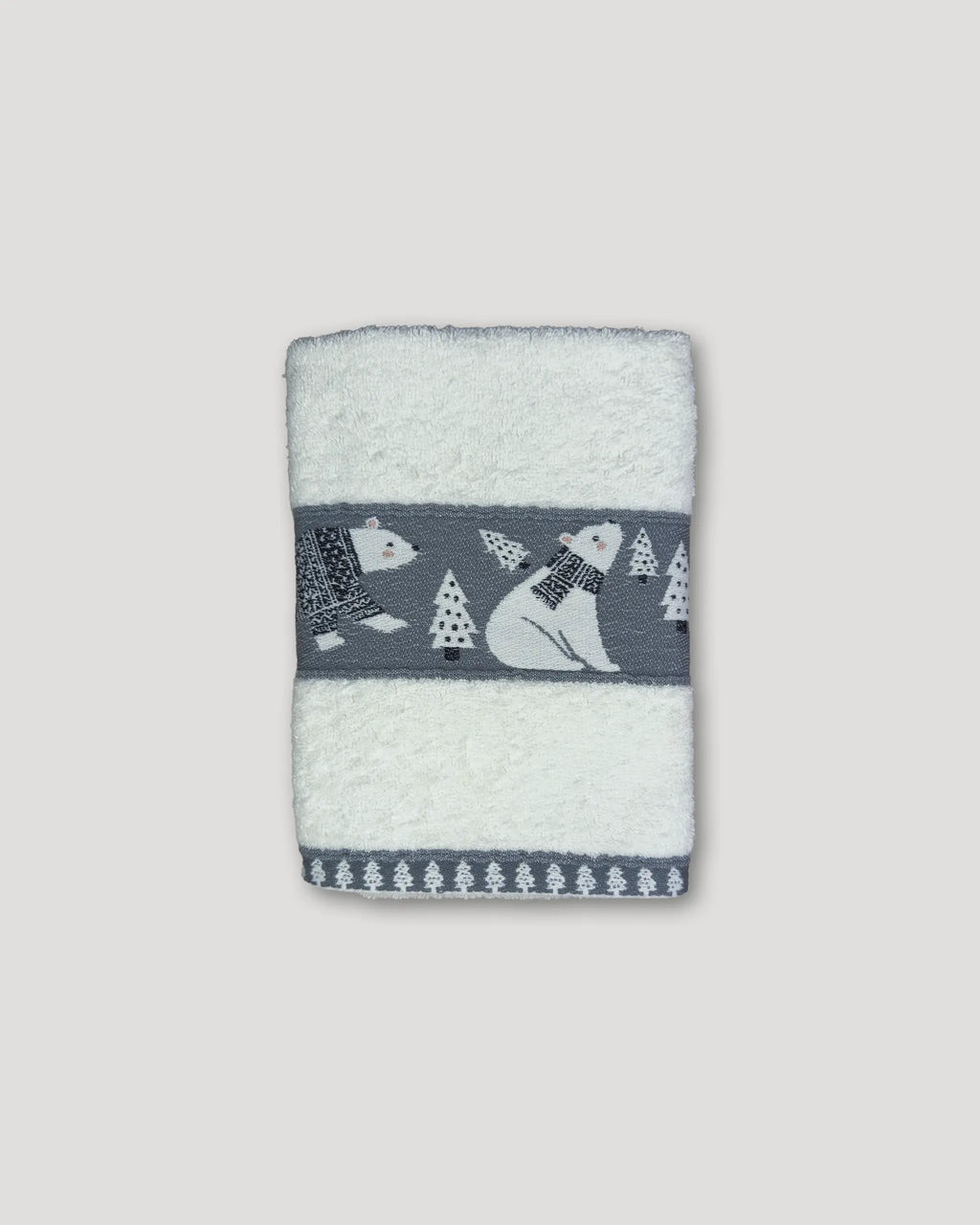 Weihnachtshandtücher – 2er-Set, weiss mit Eisbärbordüre