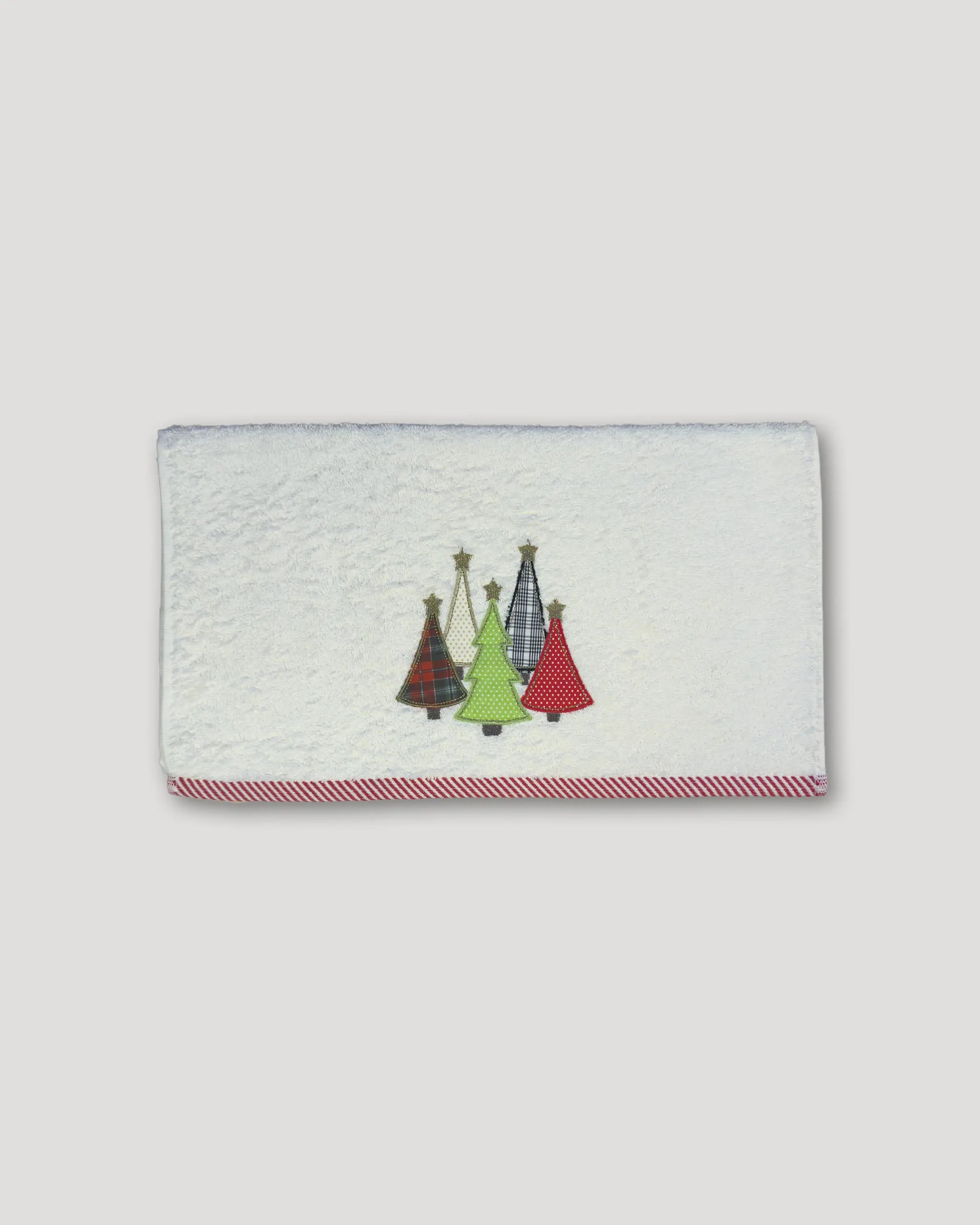 Weihnachtshandtuch – 2er-Set, weiss mit Tannenbaum