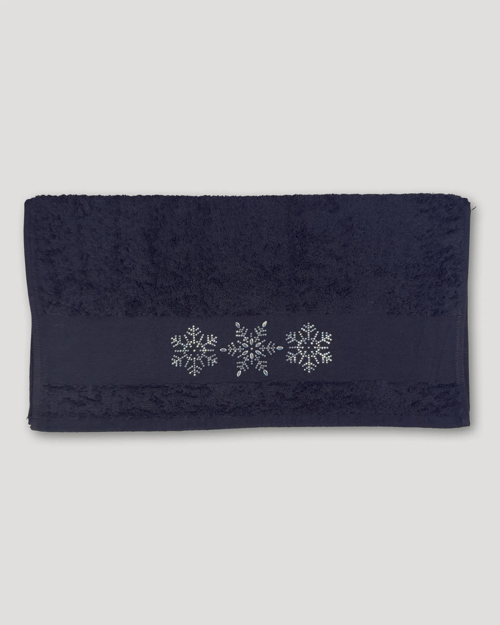 Weihnachtshandtuch – 2er-Set Schneeflocken schwarz