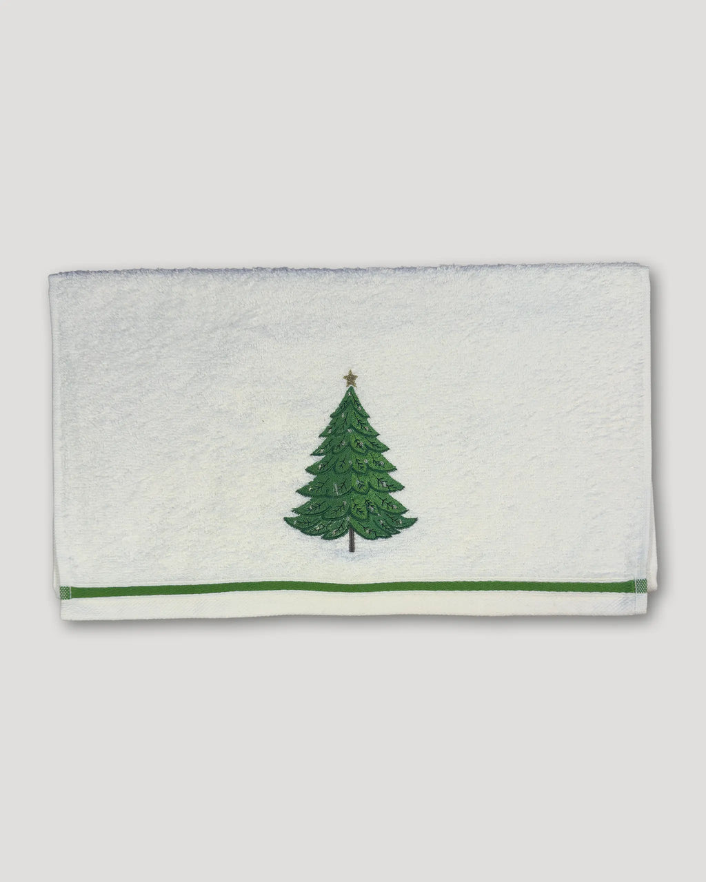 Weihnachtshandtuch – 2er-Set, weiss mit Tannenbaum-Stick