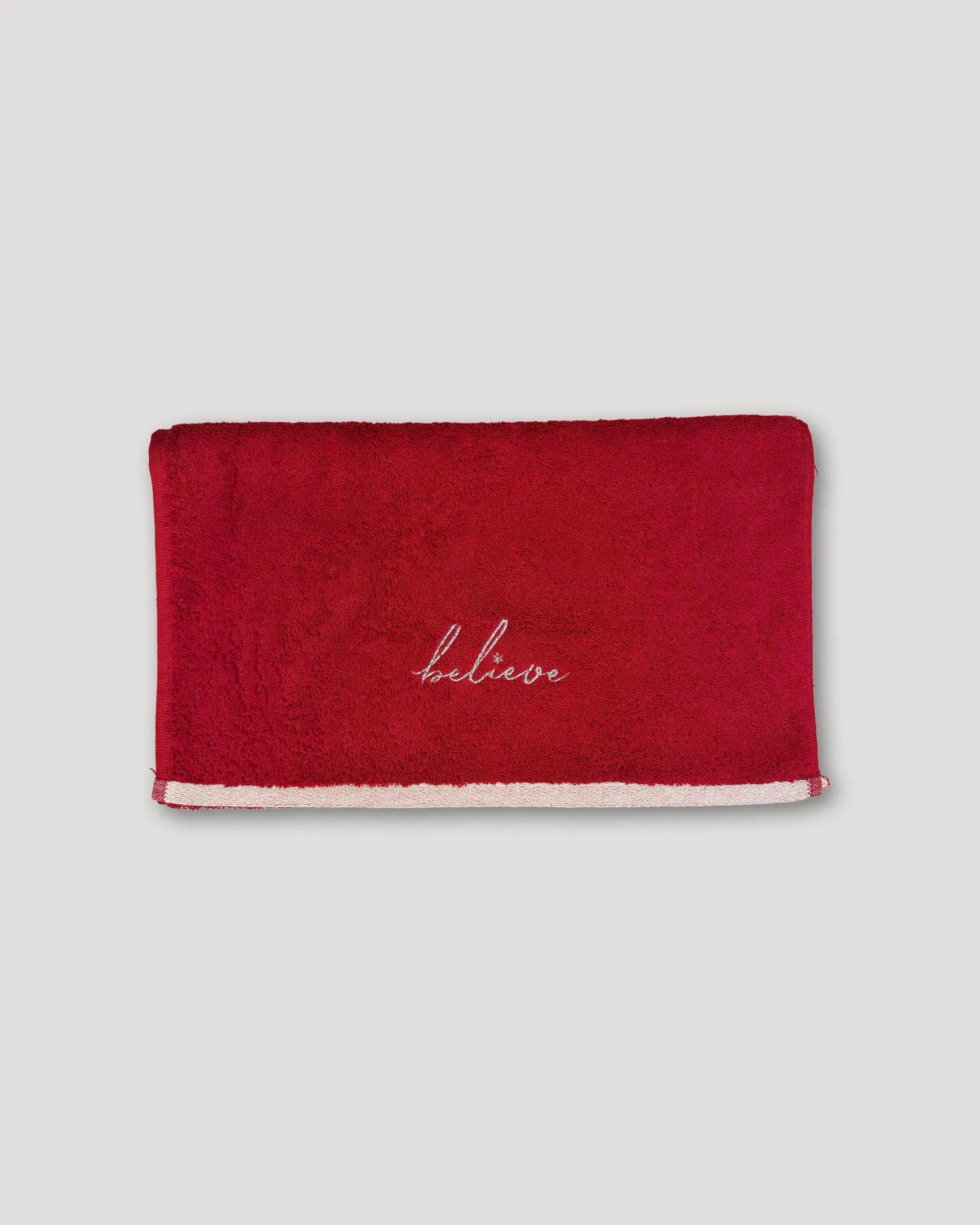 Weihnachtshandtuecher – 2er-Set, rot mit Stick