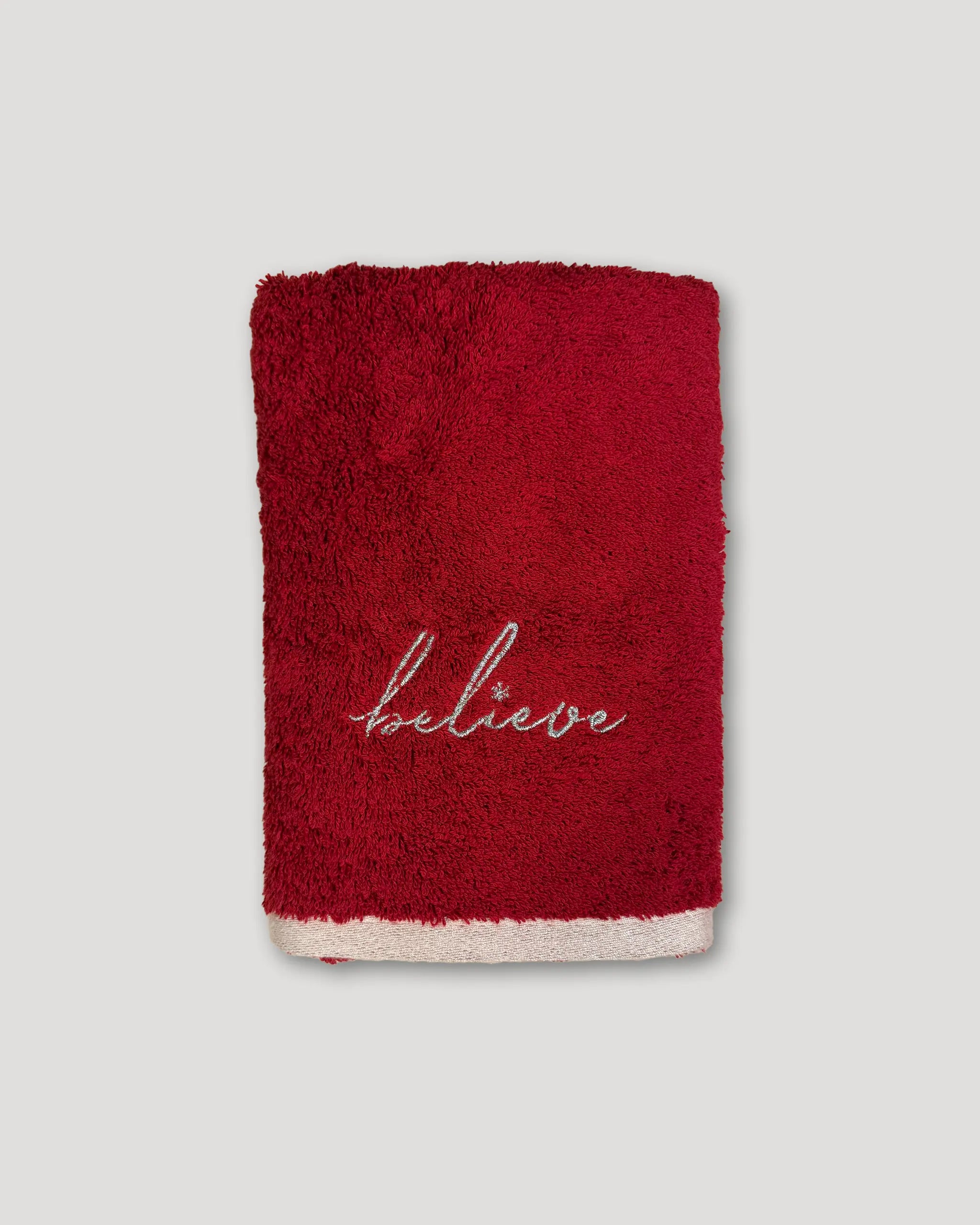 Weihnachtshandtuecher – 2er-Set, rot mit Stick