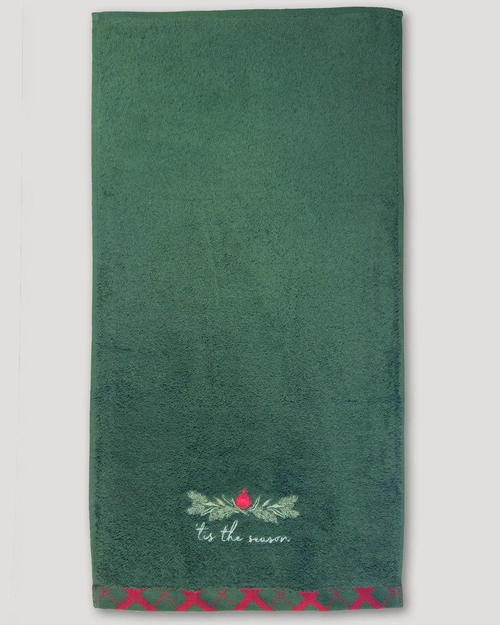 Weihnachtshandtuch – 2er-Set, It's the Season, dunkelgrün