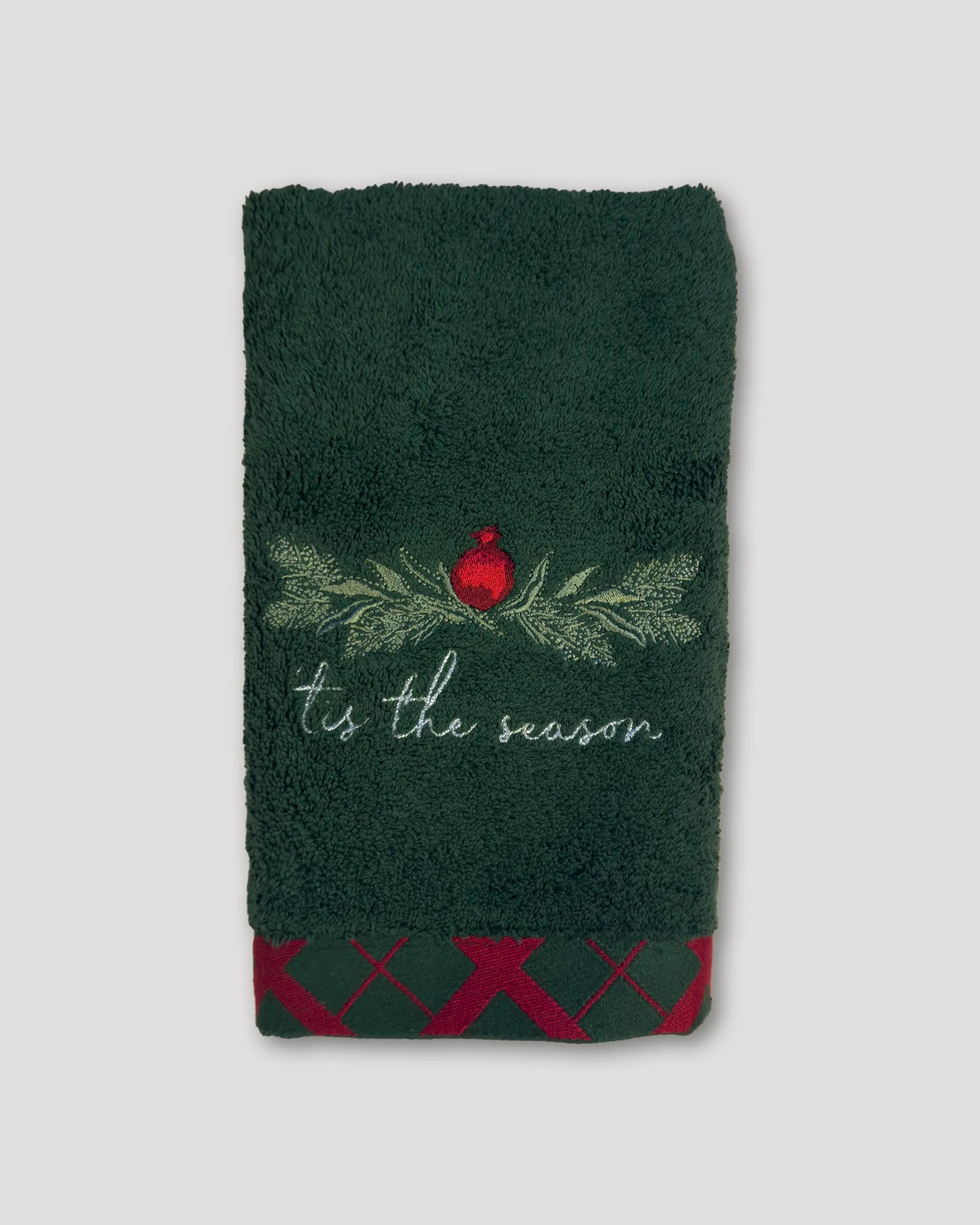 Weihnachtshandtuch – 2er-Set, It's the Season, dunkelgrün