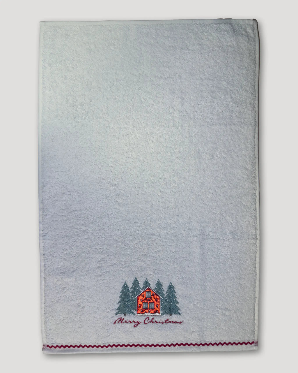 Weihnachtshandtuch – 2er-Set, Merry-Christmas-Haus, weiss