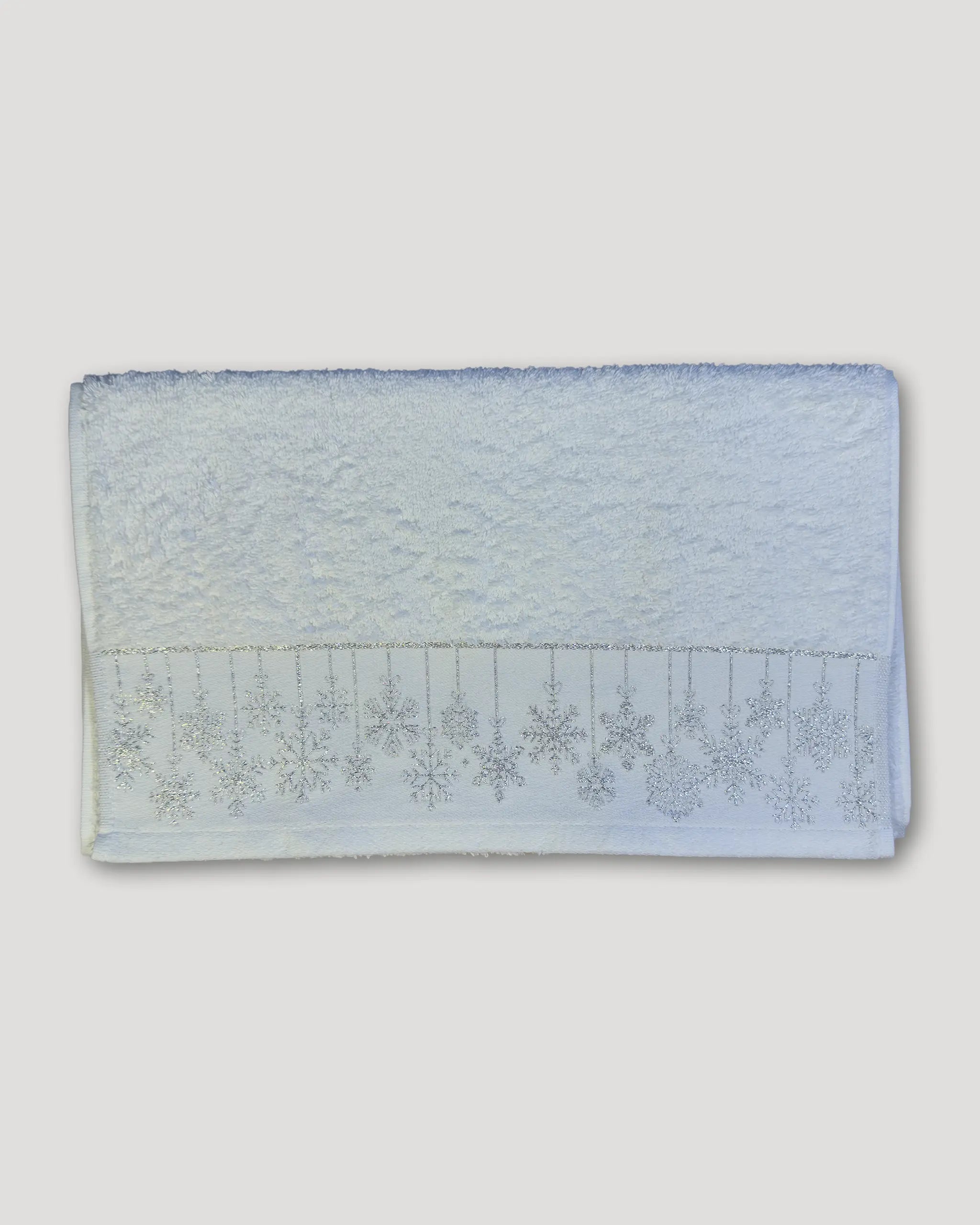 Weihnachtshandtuch – 2er-Set, Schneeflocken, weiss