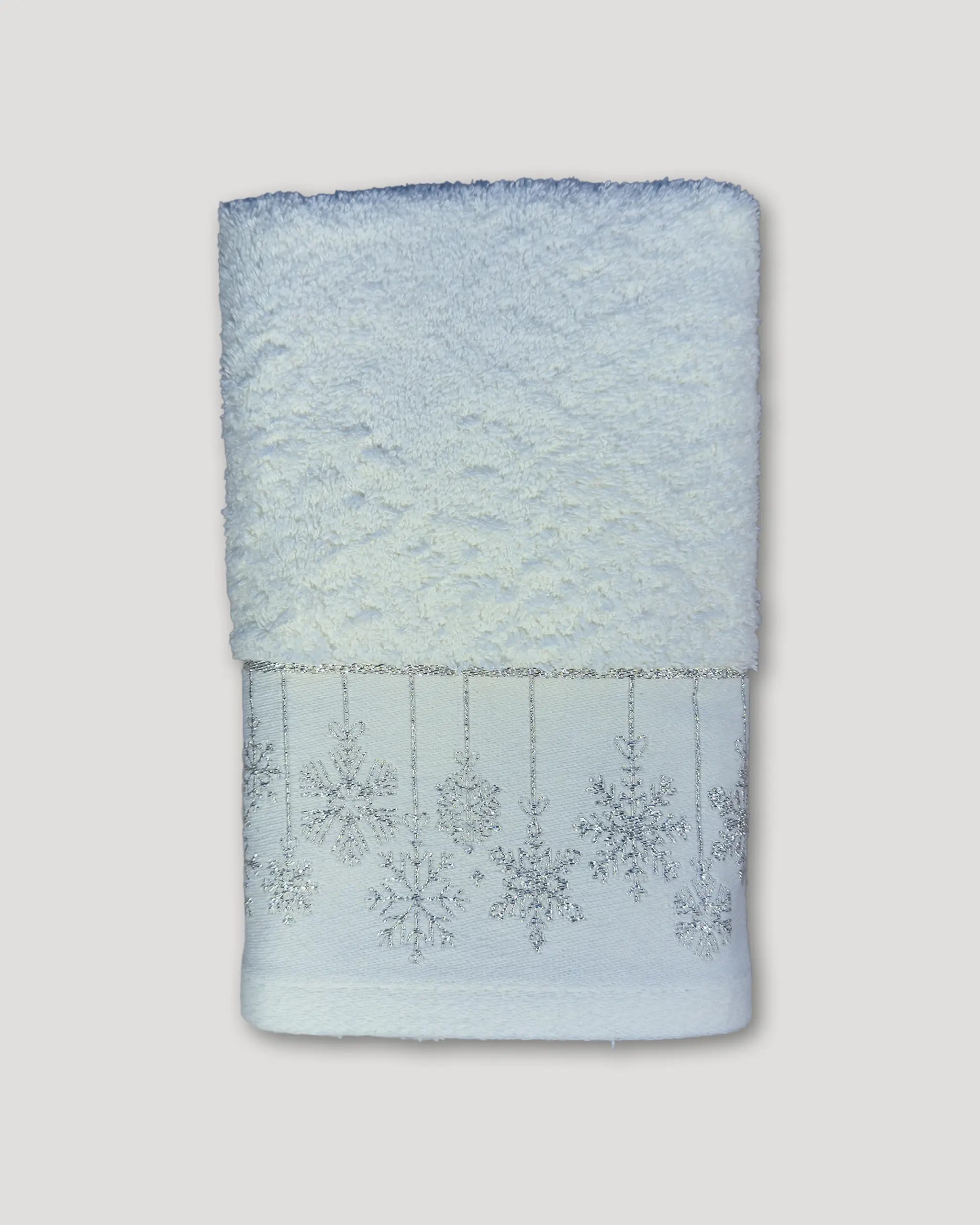 Weihnachtshandtuch – 2er-Set, Schneeflocken, weiss