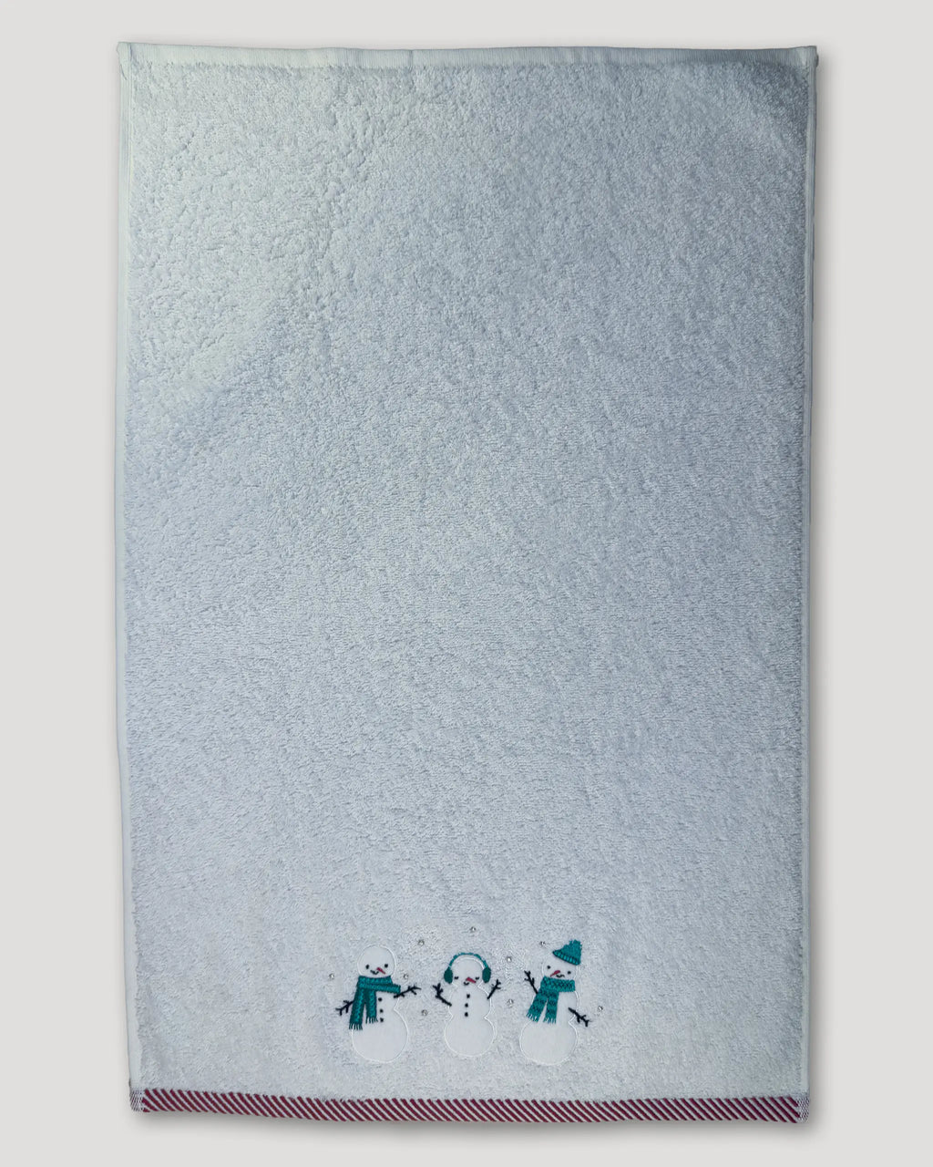 Weihnachtshandtuch – 2er-Set, Schneemänner, weiss