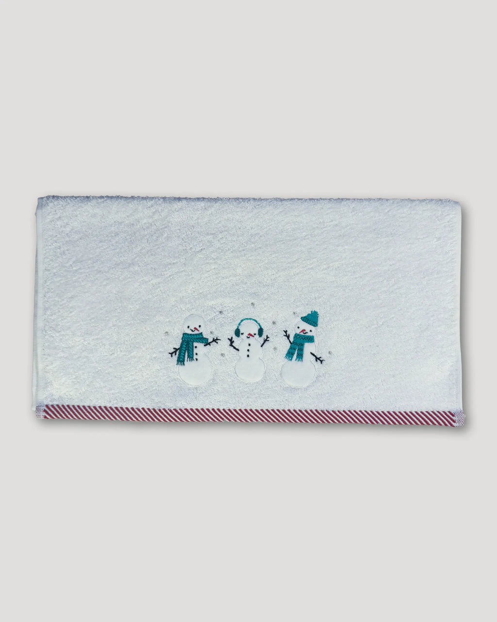 Weihnachtshandtuch – 2er-Set, Schneemänner, weiss