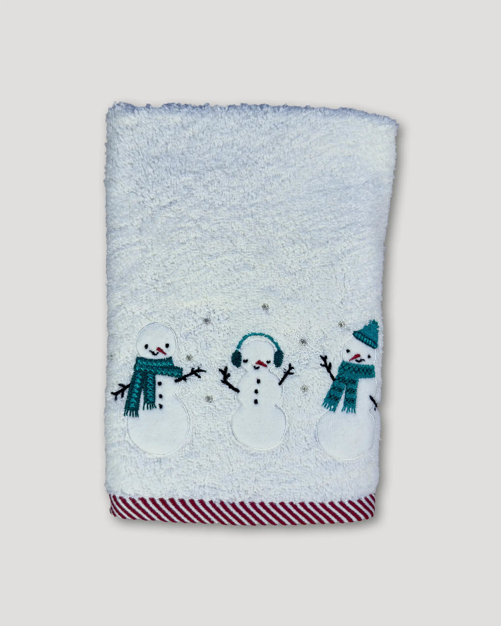 Weihnachtshandtuch – 2er-Set, Schneemänner, weiss