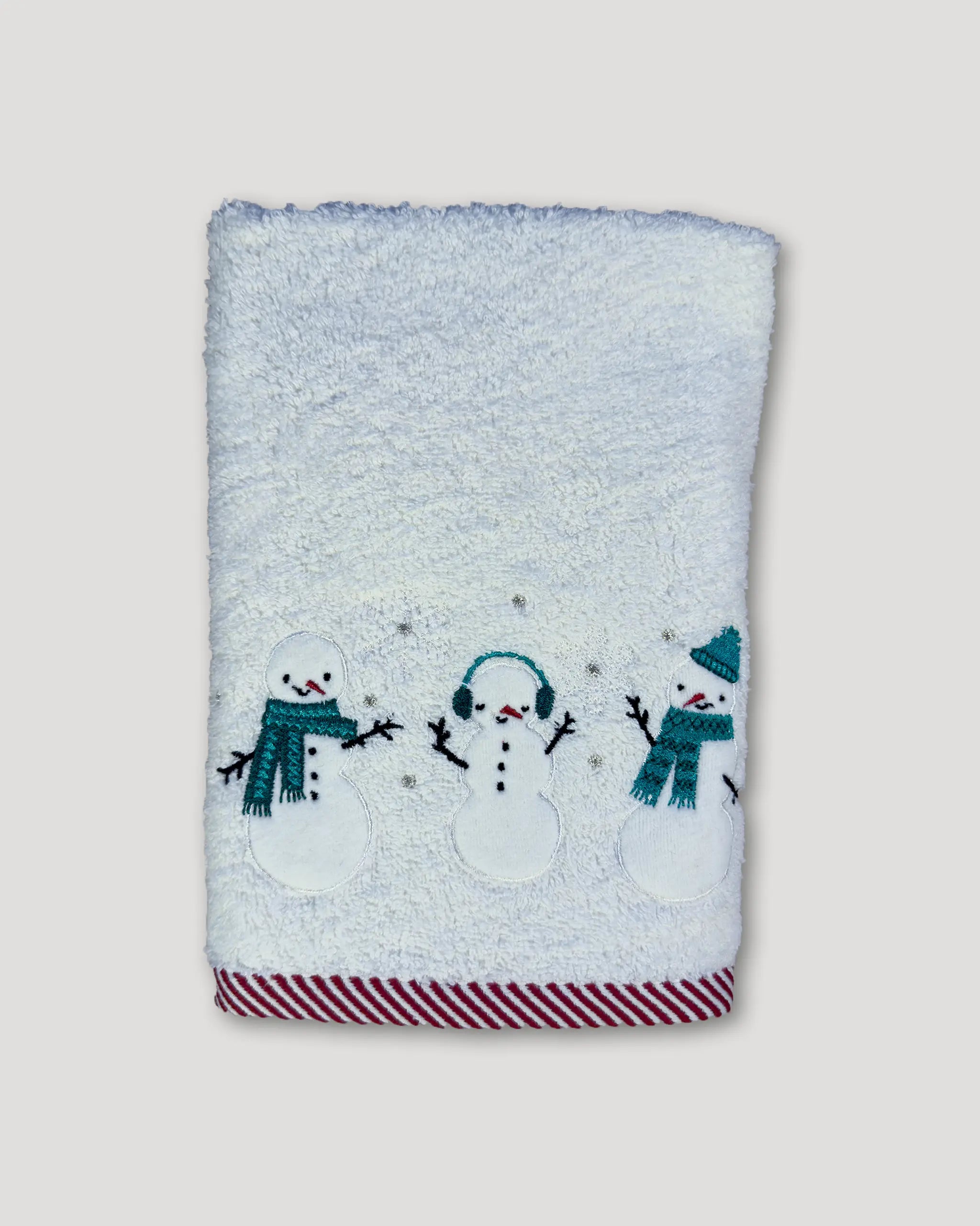 Weihnachtshandtuch – 2er-Set, Schneemänner, weiss